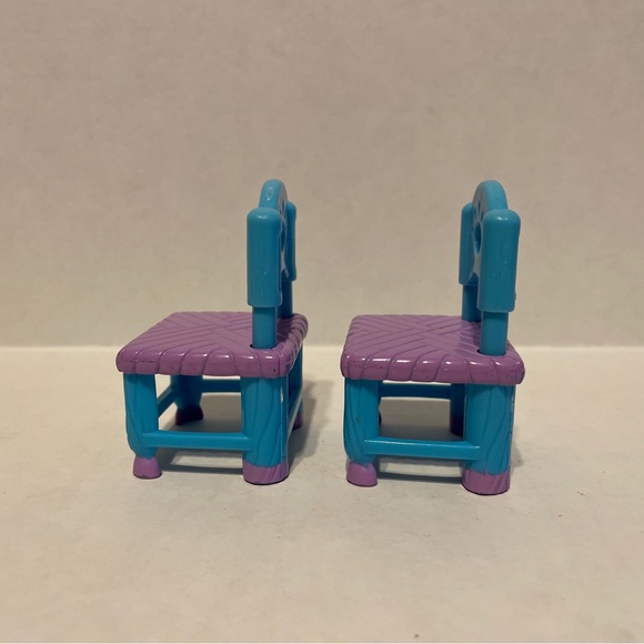 DORA THE EXPLORER Talking Dollhouse BLUE CHAIRS for DINING KITCHEN TABLE 04 - Picture 7 of 7